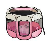 Parque para gatos al aire libre, tejido Oxford plegable con cremallera, recinto de juegos extraíble para mascotas | Jaula transpirable para interiores, jaula octogonal impermeable con base para