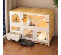 Parque para Gatos Cerrado Grandes Cerrado con Caja De Arenas, Casitas para Gatos Invierno de Espacio Pequeño for Gatos de Interior, Cerrada con Un Interior Espacioso(107 * 45 * 82cm)