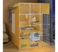 Parque para Gatos DIY, Jaula for Mascotas DIY, Corral con Hamaca y Nido for Gatos, Varios tamaños(10590140cm)