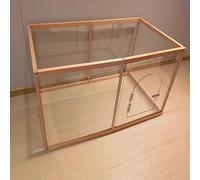 Parque para Gatos Grande for 2 Gatos, Jaula para Conejos Interior con Puerta, Hecha de Madera y Acrílico, Interior Espacioso se Monta Libremente(110 * 55 * 63cm)