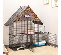 Parque para Gatos - Jaula para Gatos, Parque para Mascotas, Jaula para Animales pequeños de Bricolaje, recinto Abierto, Valla de plástico portátil para Gatitos, Conejitos, Chinchillas con Te