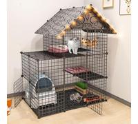 Parque para Gatos - Jaula para Gatos, Parque para Mascotas, Jaula para Animales pequeños de Bricolaje, recinto Abierto, Valla de plástico portátil para Gatitos, Conejitos, Chinchillas con T