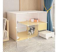 Parque para gatos: parque para mascotas, corral para gatos, recintos para gatos al aire libre, jaulas para animales pequeños con puerta y caja de arena para gatos cerrada, arena antiolor para gatitos,
