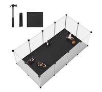SONGMICS Parque para Mascotas con Suelo y Alfombra Impermeables y Extraíbles, Valla para Animales Pequeños, para Hámsteres, Conejos, Erizos, Cobayas, 125 x 63 x 42 cm, Blanco LPC009W01
