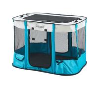 Parque para mascotas mörbylånga plegable 70x55x45cm - azul/beige [en.casa]