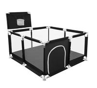 Parque para niños con succionadores, versión mejorada 2025, refugio para bebé, tejido Oxford 300D, centro de actividades para niños, fácil de montar y de limpiar, 126 x 126 x 66 cm, color negro