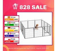 Parque para Perros de 12 Paneles 68x80 cm Corral Plegable para Perros Medianos con Puertas y Cierre Negro Negro 204X204X80 cm