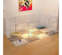 Parque para Perros, Parque portátil para Mascotas, Jaula para Conejos en Interiores, Jaula para Animales pequeños, Jaula para conejitos, Parque para Animales pequeños Transparente y transpar