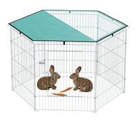 Parque para perros PawHut, corral para perros de 6 paneles con techo, ajustable y plegable, corral portátil de 76 cm de altura con puerta, valla para