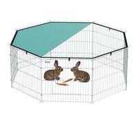 Parque para perros PawHut, corral para perros de 8 paneles con techo, ajustable y plegable, corral portátil de 60 cm de altura con puerta, valla para