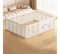 Parque para Perros Pequeños Interior con Puerta Combinación Libre Corralito para Perros Plegable Plastico con Ventosa Fija para Conejo Cercado Corral Perro(203x153CM)