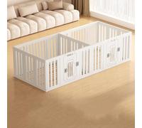 Parque para Perros Pequeños Interior con Puerta Combinación Libre Corralito para Perros Plegable Plastico con Ventosa Fija para Conejo Cercado Corral Perro(226x93CM)