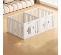 Parque para Perros Pequeños Interior con Puerta Combinación Libre Corralito para Perros Plegable Plastico con Ventosa Fija para Conejo Cercado Corral Perro(166x93CM)