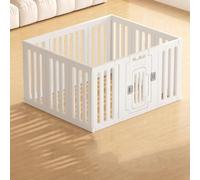 Parque para Perros Pequeños Interior con Puerta Combinación Libre Corralito para Perros Plegable Plastico con Ventosa Fija para Conejo Cercado Corral Perro(113x93CM)