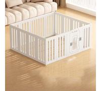 Parque para Perros Pequeños Interior con Puerta Combinación Libre Corralito para Perros Plegable Plastico con Ventosa Fija para Conejo Cercado Corral Perro(143x123CM)