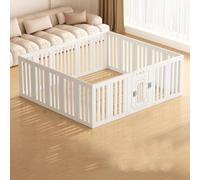 Parque para Perros Pequeños Interior con Puerta Combinación Libre Corralito para Perros Plegable Plastico con Ventosa Fija para Conejo Cercado Corral Perro(173x153CM)