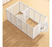 Parque para Perros Pequeños Interior con Puerta Combinación Libre Corralito para Perros Plegable Plastico con Ventosa Fija para Conejo Cercado Corral Perro(156x83CM)