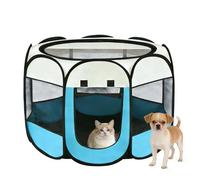 Parque para Perros Plegable, 73x73x43 cm Jaula para Perros Corralito Portátil de Tela Oxford Impermeable, Parque para Perro pequeños para Viajes, Juegos o Descanso en Casa y Exterior