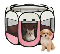Parque para Perros Plegable, 73x73x43 cm Jaula para Perros Corralito Portátil de Tela Oxford Impermeable, Parque para Perro pequeños para Viajes, Juegos o Descanso en Casa y Exterior