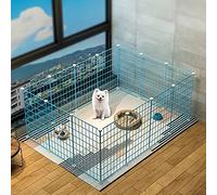 Parque para perros: tamaño y altura ajustables gratis del parque para mascotas DIY - Jaula para animales pequeños con puerta Cerca de patio portátil para interiores Cerca de caja para perrera para cac