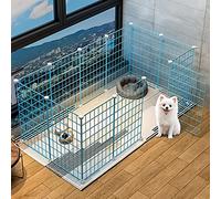 Parque para perros: tamaño y altura ajustables gratis del parque para mascotas DIY - Jaula para animales pequeños con puerta Cerca de patio portátil para interiores Cerca de caja para perrera para cac