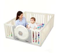 Parque plegable de colores, pelotas de colores, parque, playpen, blanco crema, 150 x 180 cm