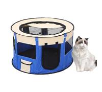 Parque Plegable para Perros Portátil, Corralito Impermeable para Cachorros, Gatos, Mascotas Pequeñas, Interior y Exterior, Fácil Limpiar(Blue,XL)