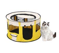 Parque Plegable para Perros Portátil, Corralito Impermeable para Cachorros, Gatos, Mascotas Pequeñas, Interior y Exterior, Fácil Limpiar(Yellow,XL)
