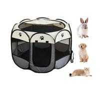 Parque portátil para cachorros | Tejido Oxford plegable con cremallera, recinto de juegos desmontable para mascotas | Jaula octogonal portátil para camping, paseo, bonita valla para gatos Kaninc