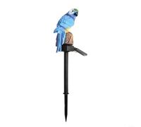 Parque y jardín Solar Powered Parrot Light con cuerpo de resina impermeable y sensor de luz de encendido automático (azul)