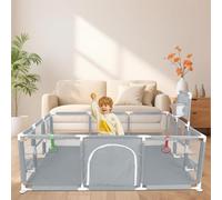 Parques de Juegos, Parque Infantil con Malla Transpirable, para Centros de Seguridad de Actividades Infantiles en Interiores y Exteriores, 180 * 120 * 66 cm (Gris oscuro) (B)
