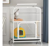 Parques para Animales Pequeños Jaula para Gatitos De Alambre De Metal Grande De 3 Niveles Caja para Parques Caseta para Gatos Casa 1x Hamaca/4 X Ruedas/1 X Bandeja/1 X Caja De Arena para Gat