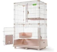 Parques para Animales pequeños Jaula para Gatos, Jaula para Gatos, Jaula para Gatos al Aire Libre, Jaula para Hurones, 1 Estante, Ruedas para Cama para Gatos | Ideal para 1-2 Gatos (Tamaño: