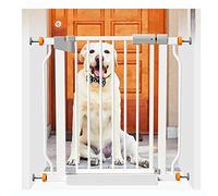 Parques para Mascotas Puerta de Seguridad Expandible para Mascotas Chimenea de Valla Metálica Montada a Presión para Puerta Interior Escalera-Balaustres/160-167Cm