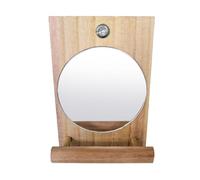 Parquito Jaula Mirror - Muerte interactiva con percha para loros y pájaros | Espejo con soporte de madera para jaulas | Accesorios de entretenimiento para Canarias, JAW, Conures, pájaros pequeños