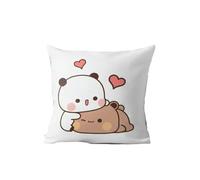 PARREN Lanzar Funda De Almohada Dos Pandas Abrazan A Bududamochi Peach Cat Abrazan Al Dormitorio Sofá Cama De Animación Almohada De Moda-2.-40X40Cm