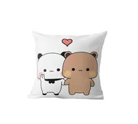 PARREN Lanzar Funda De Almohada Dos Pandas Abrazan A Bududamochi Peach Cat Abrazan Al Dormitorio Sofá Cama De Animación Almohada De Moda-1.-40X40Cm