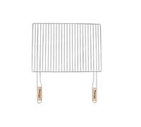 Parrilla 54 x 38 cm Con 2 asas de madera acero cromado parrilla parrilla para óxido
