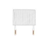 Parrilla 54 x 38 cm Con 2 asas de madera acero cromado parrilla parrilla para óxido