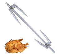 Parrilla asadora - Barra de asado multiusos, barra de acero para escupir pollo, herramienta de parrilla que mejora los sabrosos asados durante comidas familiares, comidas de campamento de fin de