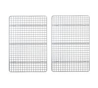 Parrilla Barbacoa 2Pcs/Set Stainless Steel Baking Tray Bread Cake Grid Cooling Rack Bakeware Suit Pizza Barbecue Shelf Kitchen Cooking Utensils para camping(23x17x2.5cm)