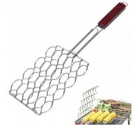 Parrilla Barbacoa, para Asar Maíz, Salchicha, Perritos caliente. Rejilla en Acero Inoxidable Portátil y Plegable, Grill, bbq, Camping.