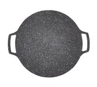 Parrilla Bbq Coreana, Sartén Redonda Antiadherente para Cocinar en Interiores Sartén Redonda para Barbacoa con Mango Sartén Circular para Estufa de Casa al Aire Libre