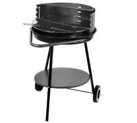 Parrilla BBQ para jardín con ruedas, estante para carbón y acero redondo