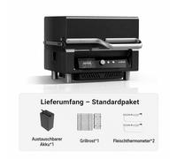 Parrilla compacta de pellets de madera Asmoke Essential C con pantalla táctil de 5", tecnología FlameTech y ahumador ASCA™ - Paquete estándar (1 parrilla inteligente de pellets)