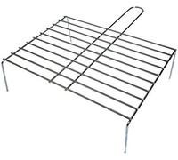 Parrilla con patas para barbacoa, zinc, 40 x 27 cm