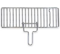 Parrilla cromada pequeña 13x37 cm con asa para cocinar carne, pan en brochetas