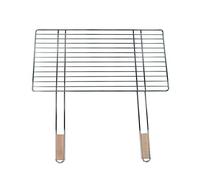 Parrilla de 58 x 30 cm con 2 asas de madera, acero cromado