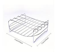 Parrilla de acero inoxidable 304 con 4 brochetas - Compatible con freidora de aire, horno y microondas - Multifuncional para hornear, asar y parrillar - Adecuada para al , hogar y uso comercial