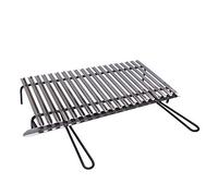 Parrilla de acero, rejilla inoxidable para barbacoa con recuperación de aceites (70 x 35 cm)